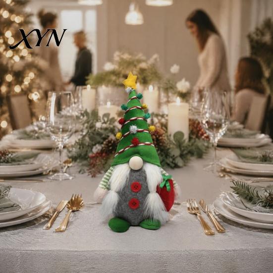 Festive Home Decor Accents Christmas Gnome Plush Figurines, Faceless Santa Stuffed Cloth Dolls, Window Decoration Ornaments Scandinavian Elf Tabletop