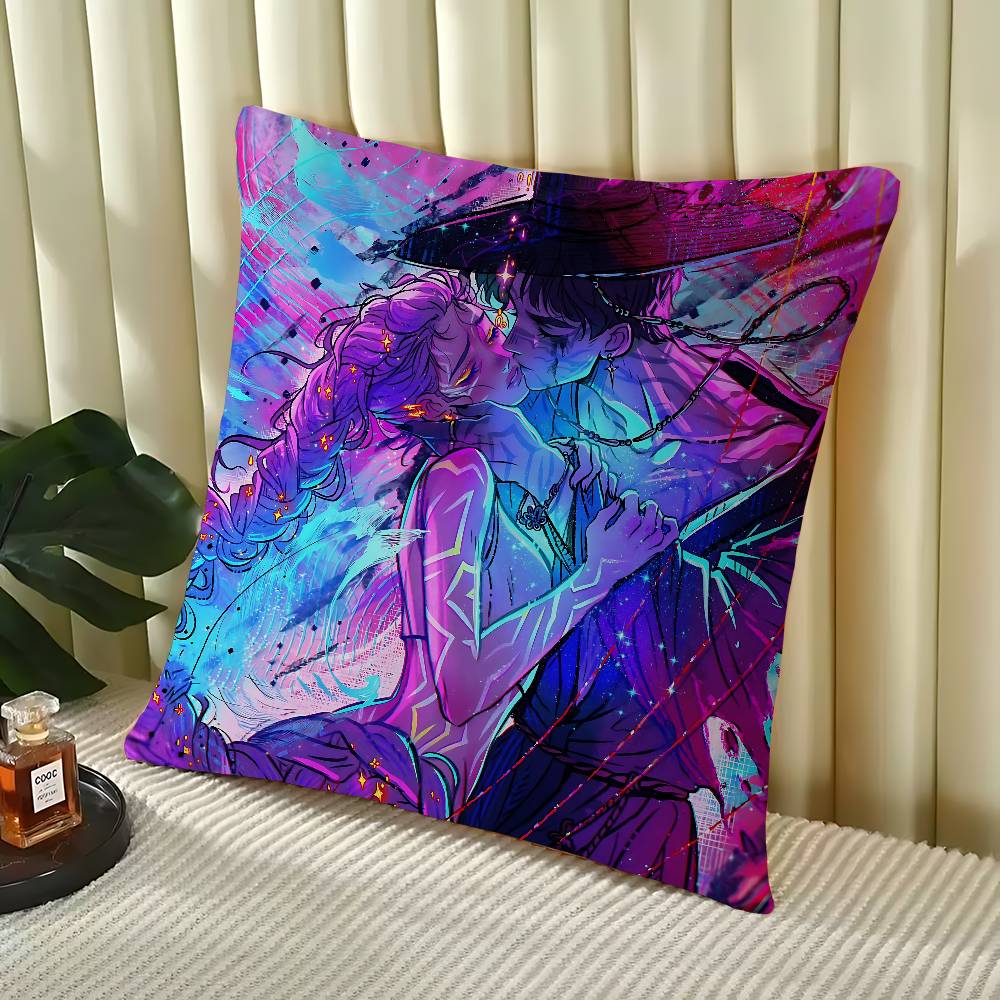 

KPop Demon Hunters Rumi Jinu Stitch Lucky Dragon Pillow Cover Sofa Cushion Cover Home Room Decoration Children Gift 16x16Inch