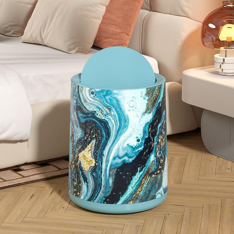 Retro light luxury bedroom, bathroom, home living room and kitchen new hotel large capacity double-layer trash cans