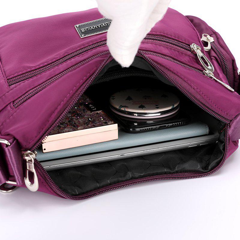 Sac bandoulière unique pour femme: Sac en Toile de Nylon Grande Capacité avec Multiples Compartiments pour Mères d'Âge Moyen et Âgées