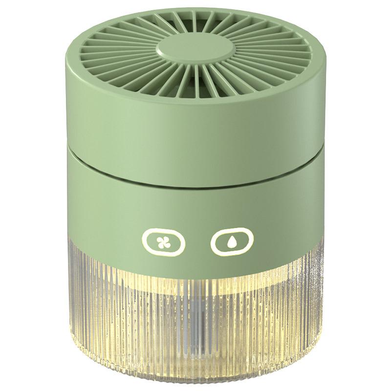 Water-cooled USB Mini Desktop Fan with Turbine, Foldable Design & Humidifier Spray.