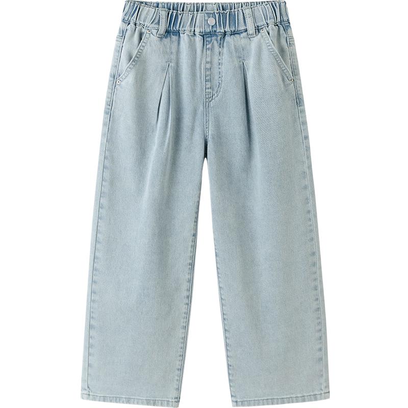 Balabala Girls' Autumn 2025 Trendy Straight-Leg Jeans