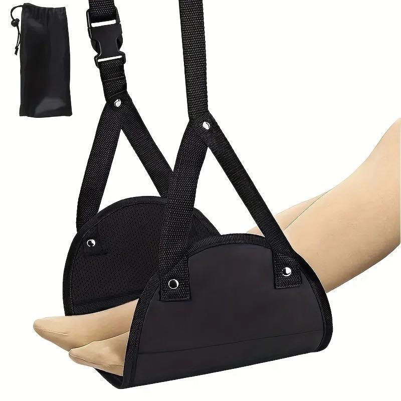 Portable Hammock Leg Rest, Aircraft Footrest with Adjustable Straps, the Perfect Travel Accessory
