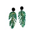 Retro Acrylic Leaf Earrings: Exaggerated Long Tassel Studs with European & American Design