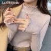 La Chapelle Women's Lettuce-Edge Knit Sweater