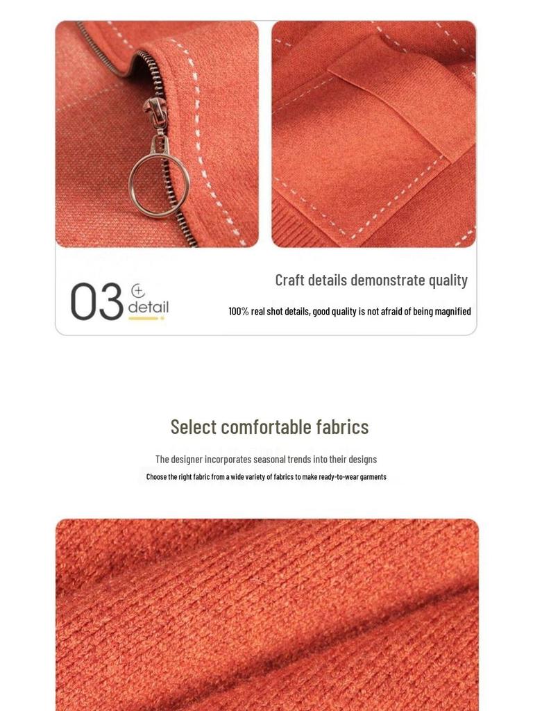 2024 Spring & Autumn Knitted Hooded Cardigan for Middle-Aged & Elderly Women