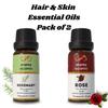 Hair & Skin Essential Oil Combo - Rosemary, Rose
