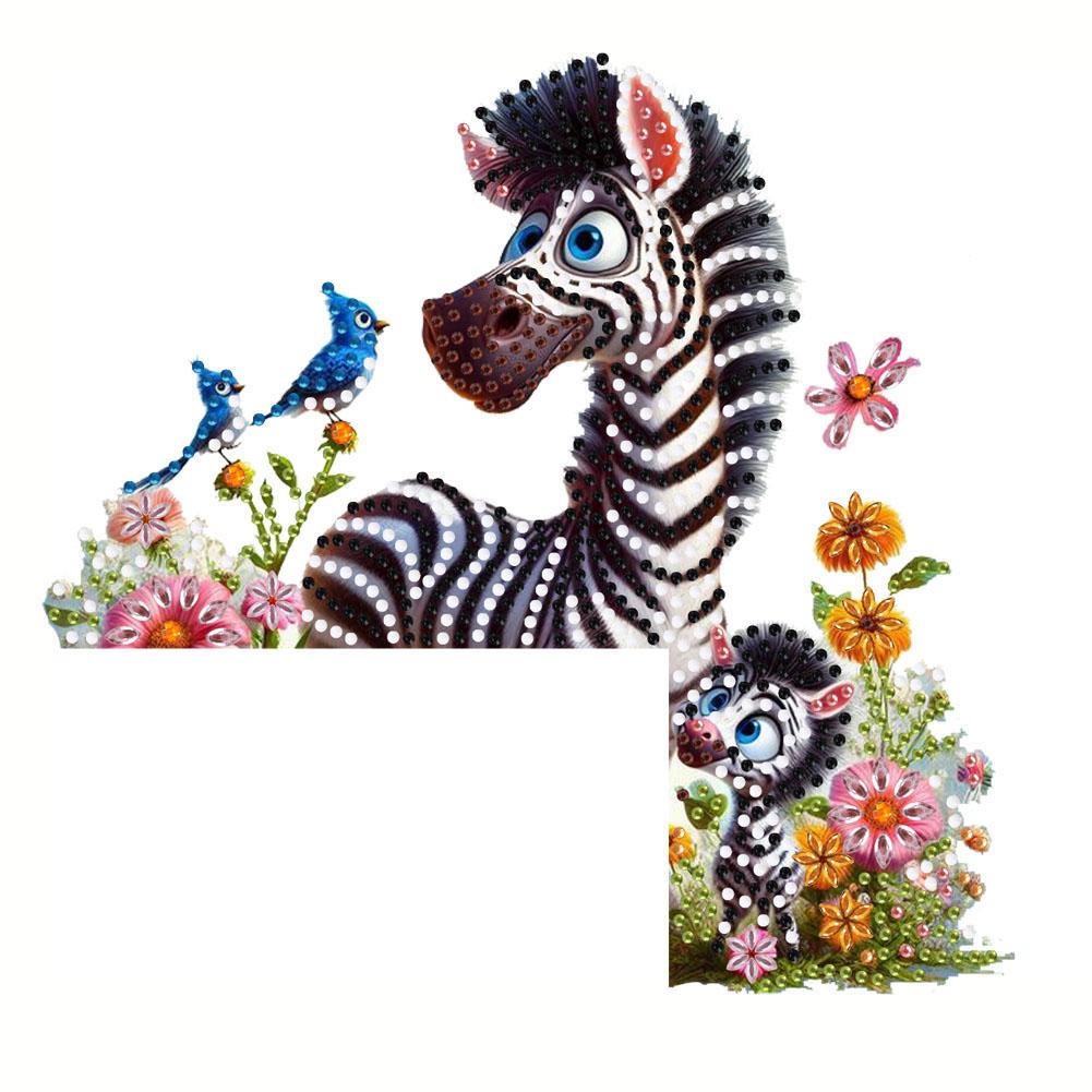 

Animal Diamond Painting Door Corner Sign Diamond Art Door Right Angle Sign Wood Door Corner Decor for Indoor Outdoor Wall зебра