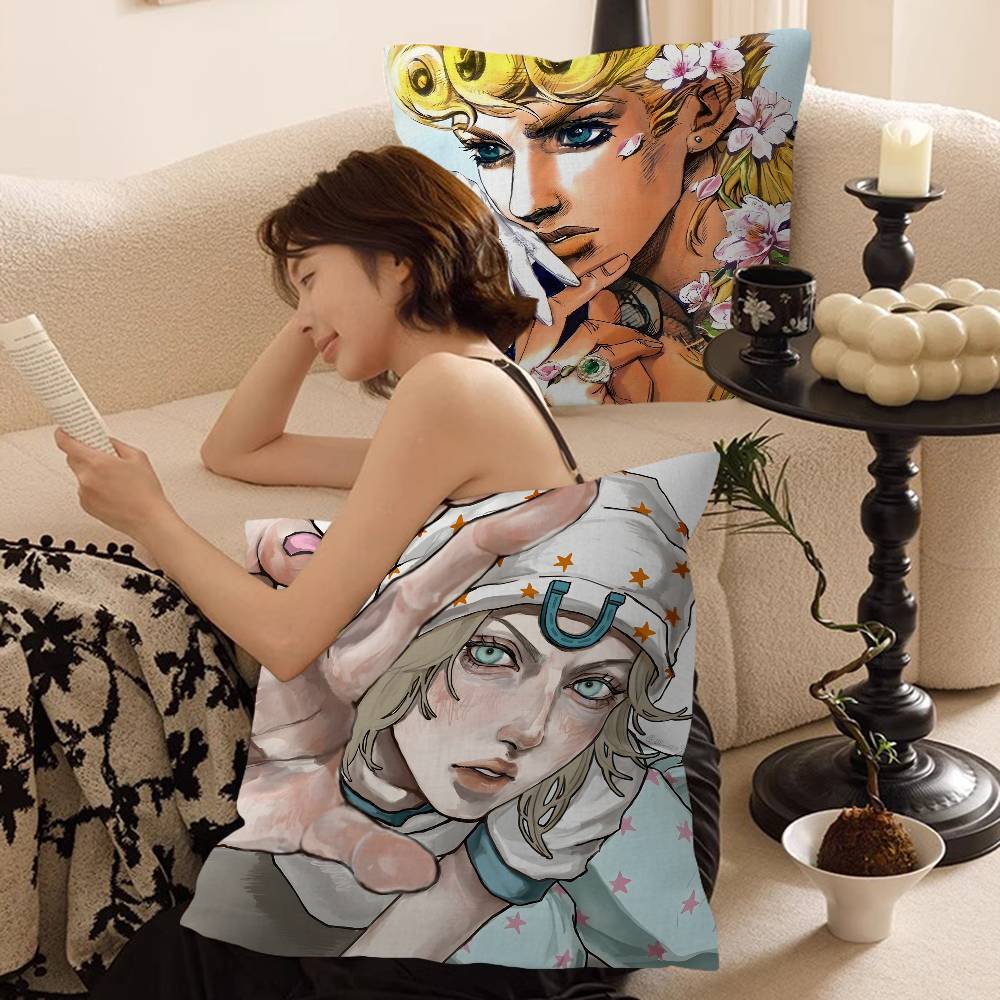 JOJO Retro Kraft Paper Anime Cushion Cover Inches Farmhouse Decor Home Throw Pillow Covers for Couch Decorations