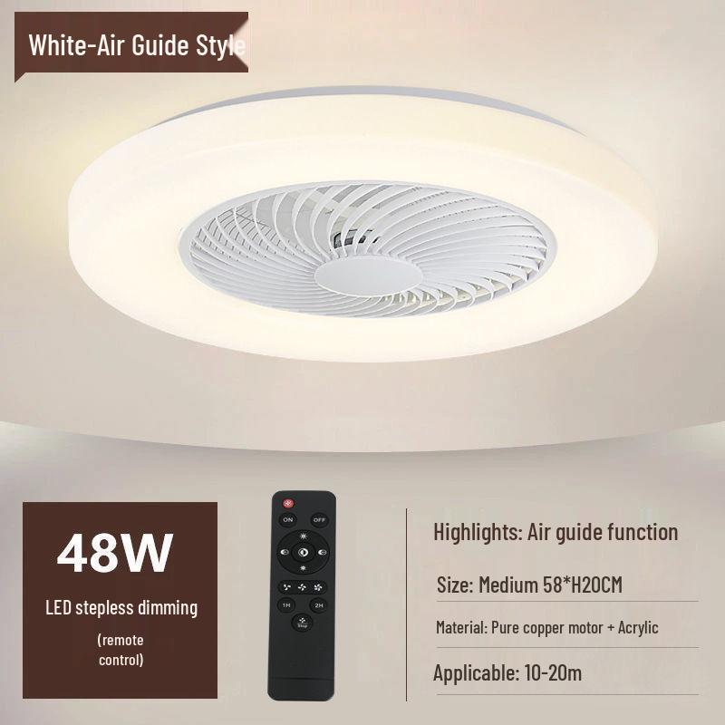 Ultra-thin Silent Ceiling Fan Light: Modern Invisible Chandelier for Bedroom, Living, and Dining Rooms