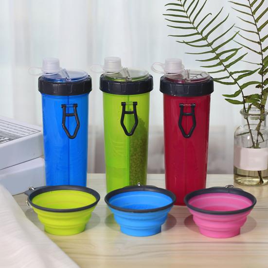 2 In 1 Pet Food Container with Water Tank Storage Bin Foldable Containers Compact Pet Food And Water Carrier