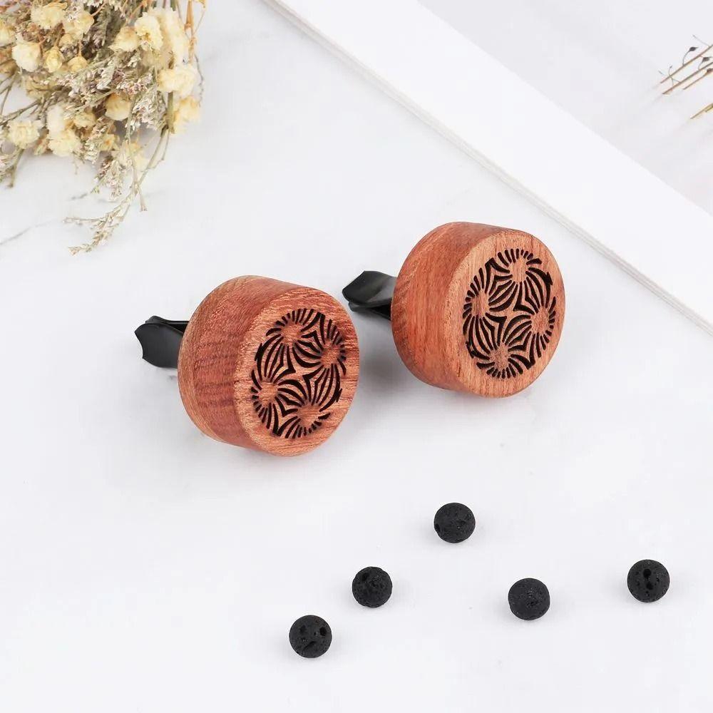 Carved Car Aromatherapy Clip Wooden Car Perfume Clip Wooden Car Diffuser  Auto Decoration