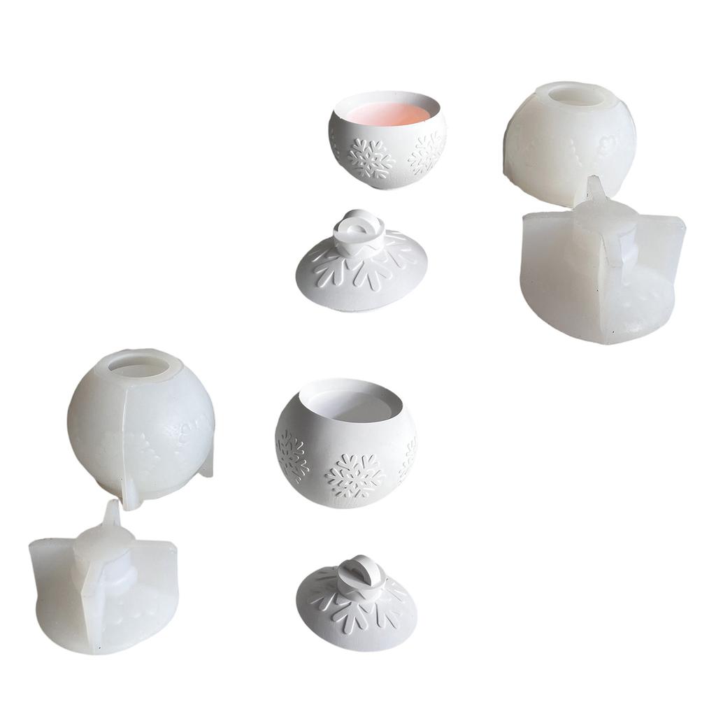 Flexible Silikonform für Schneeflocken-Kugel-Kerzenhalter Perfekt für festliche Feiertagsdekoration und kreative DIY-Projekte