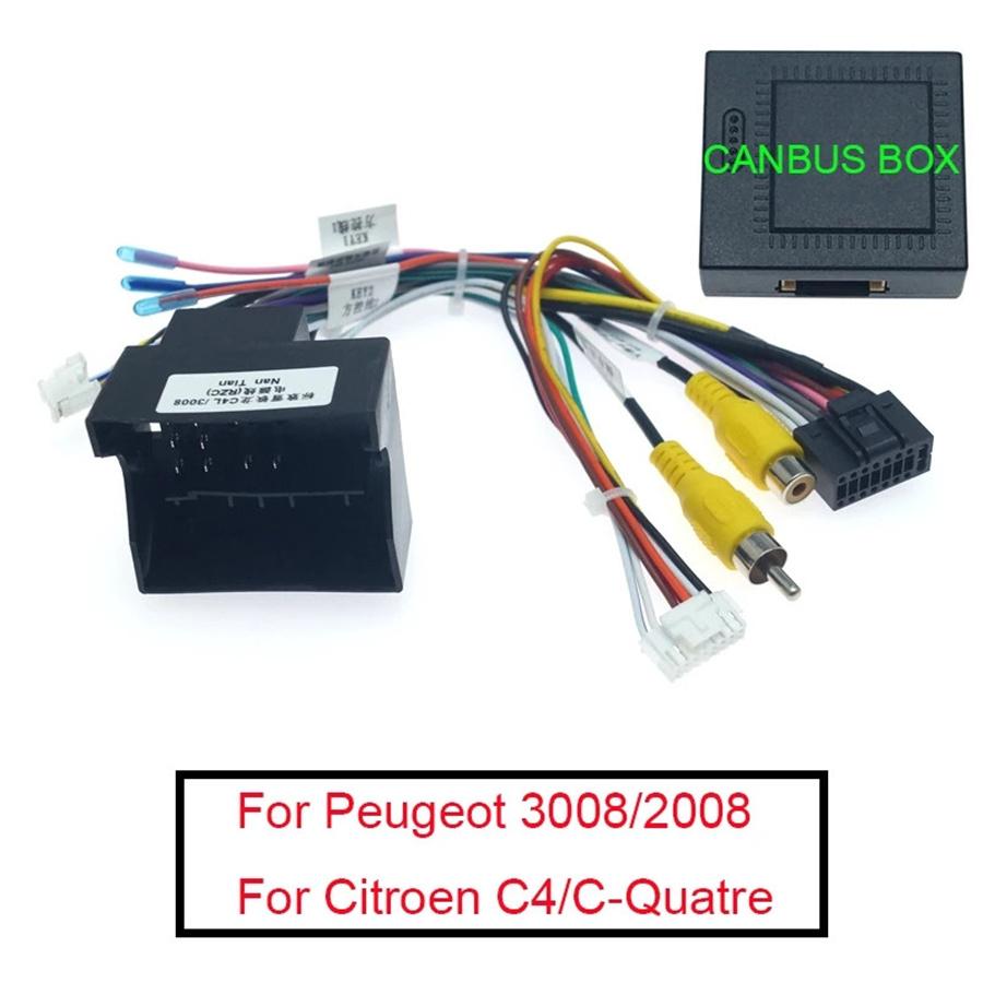 Car Android Radio Wiring Harness w/ Canbus for Peugeot 408 3008 Citroen C