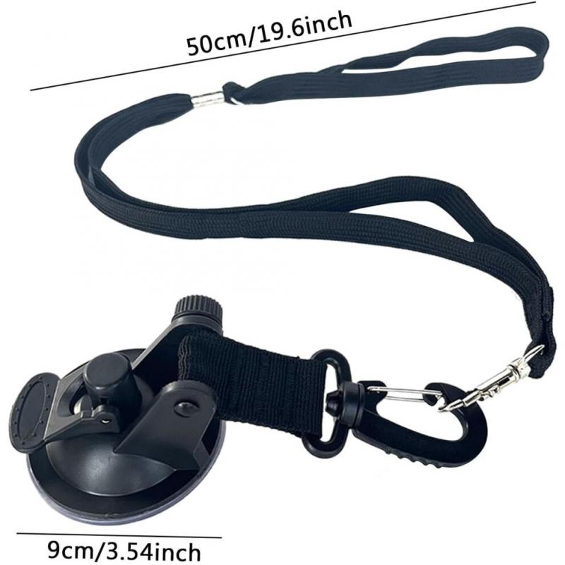 Dog Cleaning Strap with Suction Cup - Adjustable Bath Restraint for Dogs and Cats, Sturdy Black Shower Accessory
