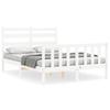 VidaXL Bed Frame with Headboard White Small Double Solid Wood 3192007