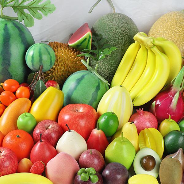 

Набір штучних фруктів для декору: Пластикові Яблуко, Пітахайя, Манго Striped Snake Fruit