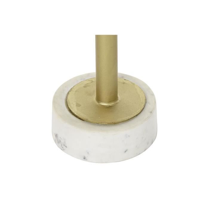 Side Table - Elegance - Golden - Metal - White Marble - 27x27x62 Cm