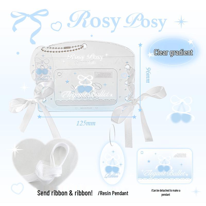 Leather Ballet Lace-Up ID Card Holder - Soft, Compact, Horizontal Design