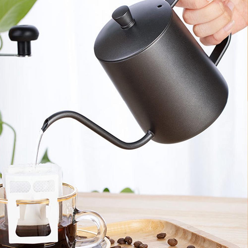 Cafetière en acier inoxydable, longue et étroite, bouilloire goutte à goutte, cafetière manuelle à bec verseur, théière antiadhésive et antirouille
