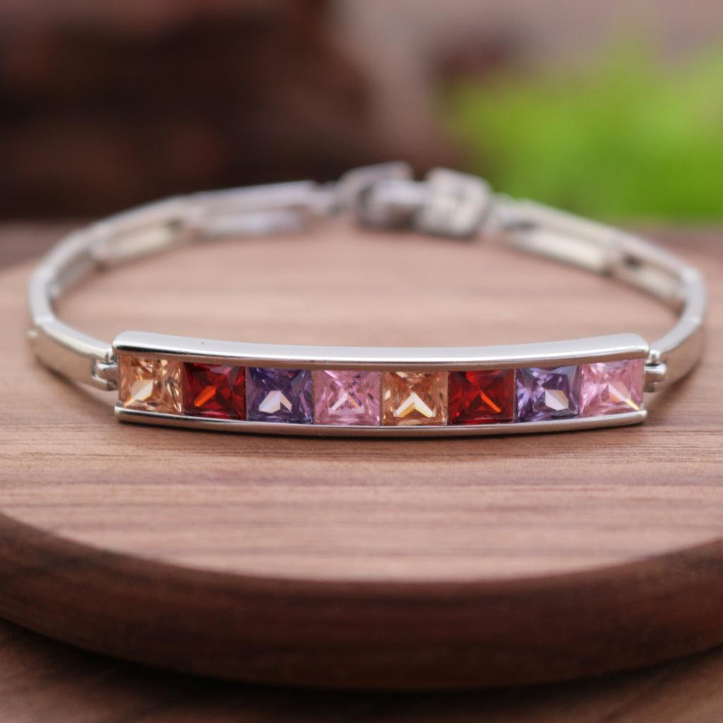 Regenbogen Diamant Set Armband, wunderschönes romantisches Valentinstags Qixi Festival Geschenkarmband