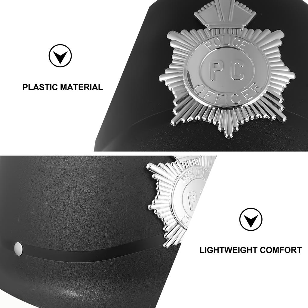 Polizeihut Schwarzer Kopf Dekoratives Accessoire Halloween Cosplay Party Und Ballkappen