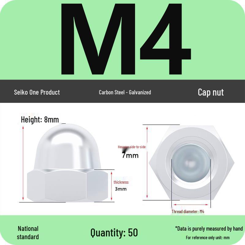 Galvanized M4M5 Round Head Decorative Nut Cap