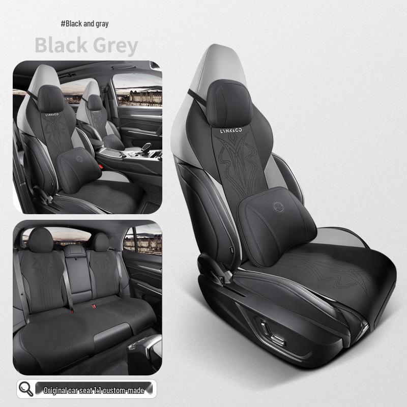 Lynk&Co 03 Suede Saddle Pad: Half-Wrapped Car Seat Cushion Cover