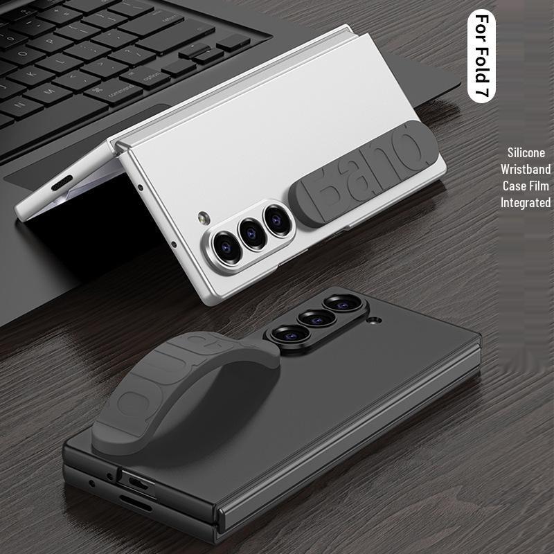 Samsung Z Fold7 Silicone Case with Elastic Wristband - Premium Foldable Phone Cover