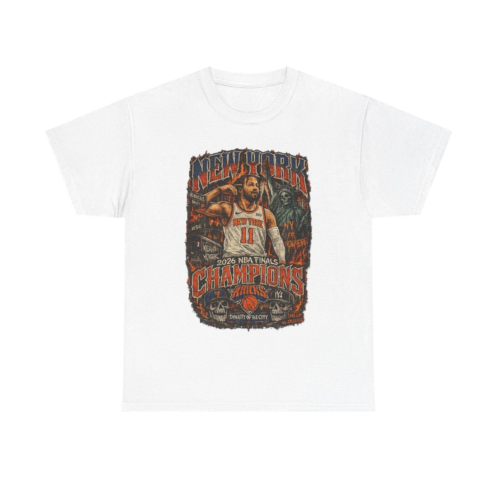 Knicks Basketball Championship Vintage Graphic Tee | Team Jersey Illustration 2XL