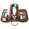 Faux Leather Toiletry Bag Large Water-resistant Bathroom Shaving Pouch Travel Grooming Organizer for Men