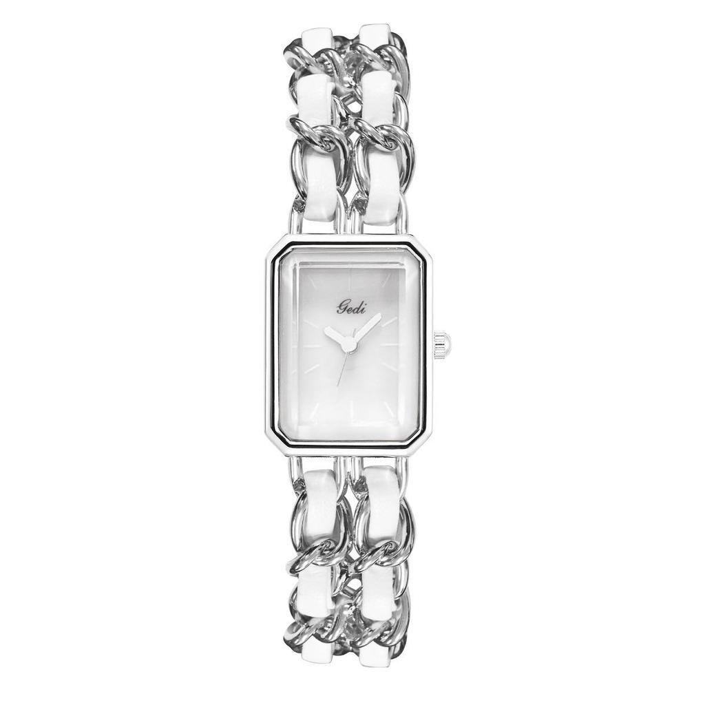 Gedi Elegant Small Square Women's Quartz Watch with Niche Bracelet Style