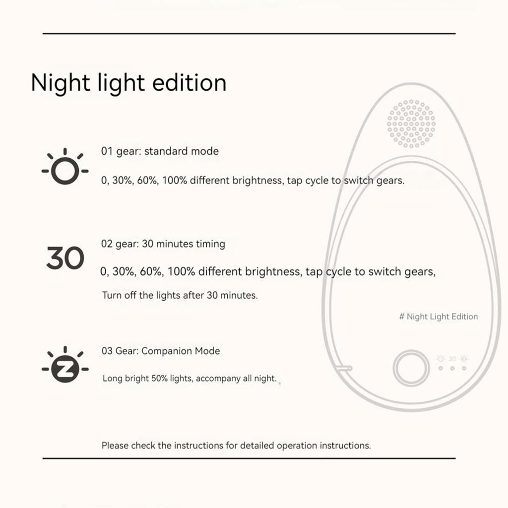 Duck Night Light Warm White Adjustable Brightness Cute Tap Nursery Lamp with Phone Holder and 30 Minute Timer