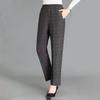 Women's Loose High-Waisted Straight-Leg Pants - Plus Size, Plaid & Striped