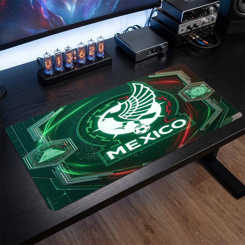 Mexico footbal Crest Mouse Pad, Extended Non Slip Rubber Desk Mat for Gaming Office Laptop Fan Gift