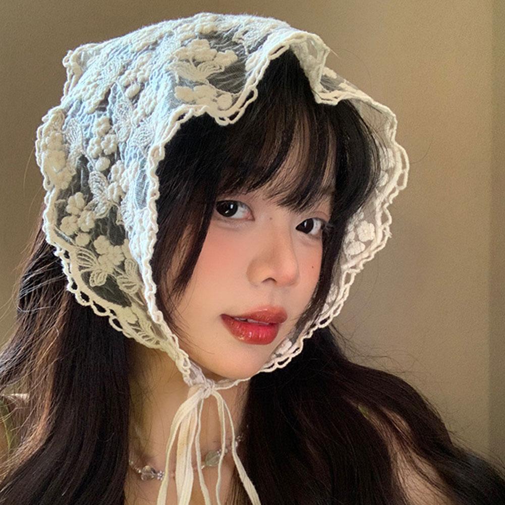 Lace Triangular Scarf Hair Band Headscarf Veil 2025 Belt Ribbon Edited Hair Hair Band Accessories Korean Girl Women Kerchief