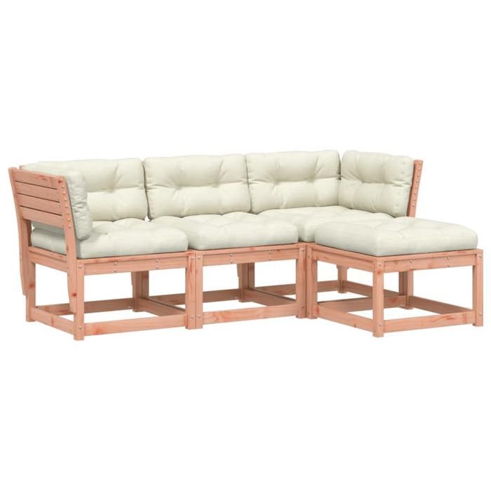 VidaXL Salon de Jardin avec Coussins 4 pcs, Canapés de Patio, Ensemble de Meubles, Mobilier de Terrasse Extérieur, Bois 3216913