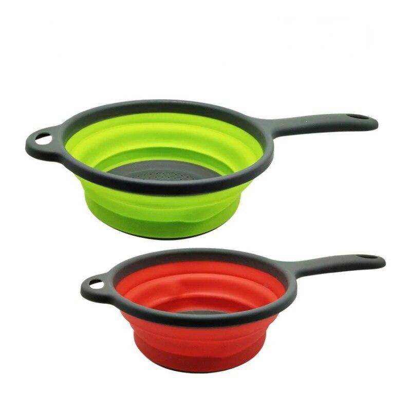 Faltbarer Abflusskorb mit Griff, Wasch- und Aufbewahrungsschüssel, rundes Gemüsereinigungssieb