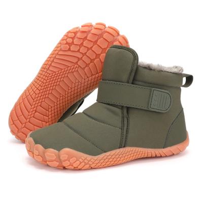 Bottes de Neige Montantes pour Enfants Bottes Peluche pour Enfants Hiver Chaud Chaussures en Coton Antidérapantes Chaussures de Marche Décontractées Imperméables