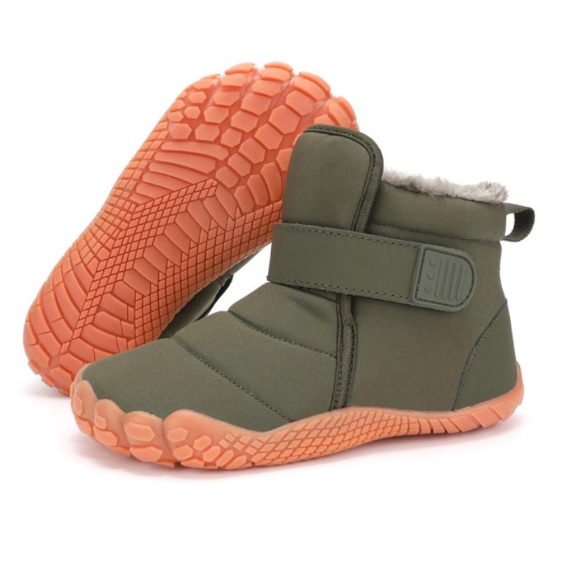 Children High-top Snow Boots Kids Plush Boots Winter Warm Cotton Shoes Anti-slip Casual Walking Shoes Waterproof