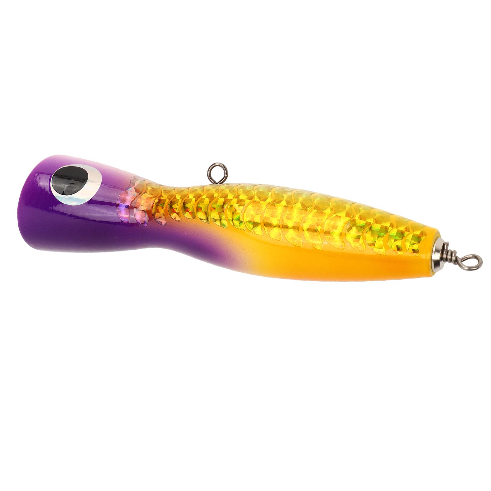 Big Popper Lure Attractive Color Reflective Design Basswood 18cm 120g Wooden Bait for Bass Tuna GT Trout