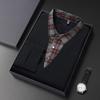 Business T-Shirt Match Plaid Men'S Shirt Collar Long-Sleeved Polo Shirt Fake Two-Piece Knitted Bottoming Shirt