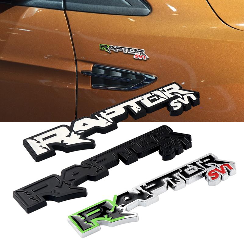 SEDS3 1pc 3D Metal Car Rear Trunk RAPTOR SVT Logo Badge Emblem Sider Fender Sticker Accesorios For Ford Focus 2 3 mondeo f150 fusion