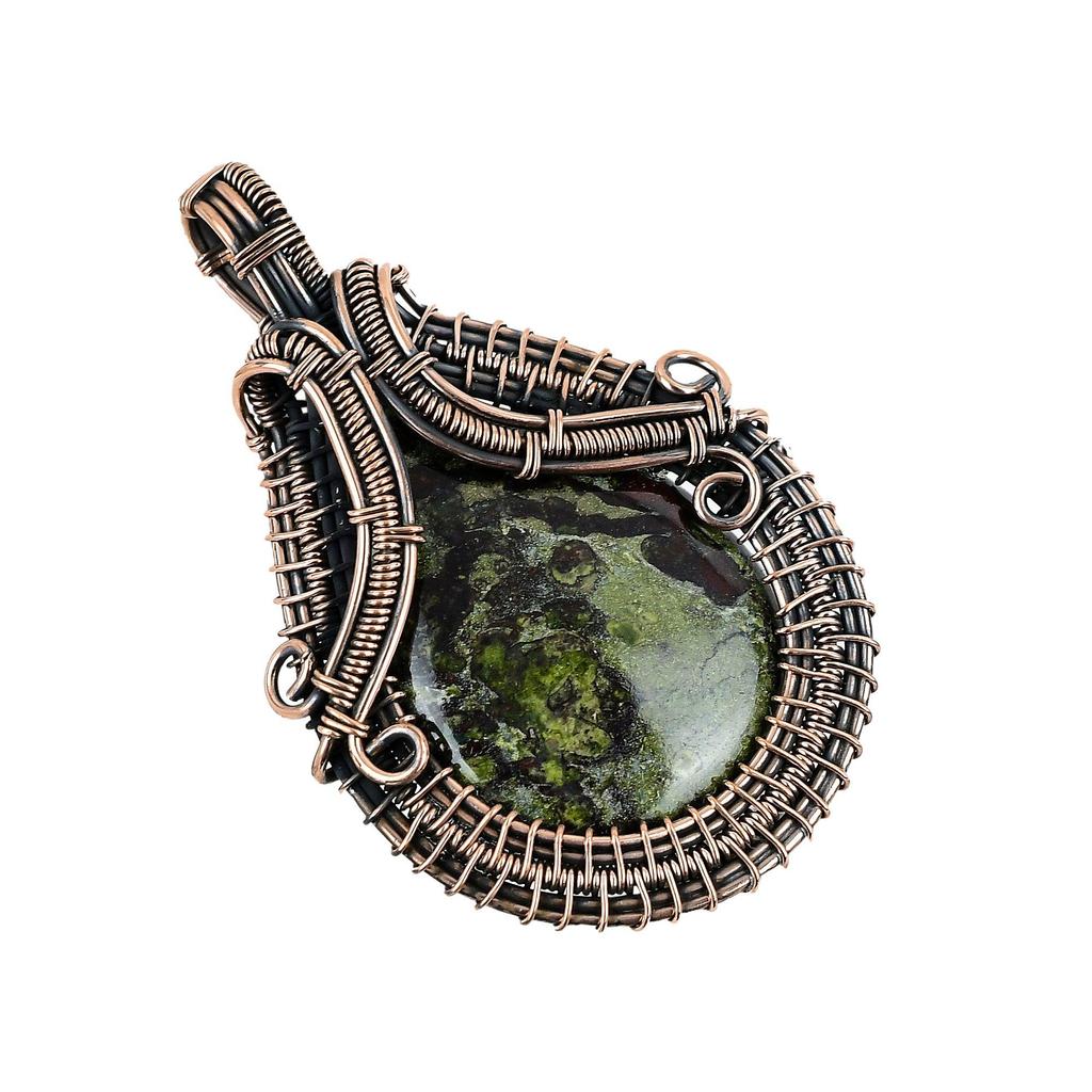 Dragon Blood Jasper 999 Copper Wire Wrapped Pendant, Handmade Gemstone Pendant Jewelry, Gifts For Wife Brand New Pendant