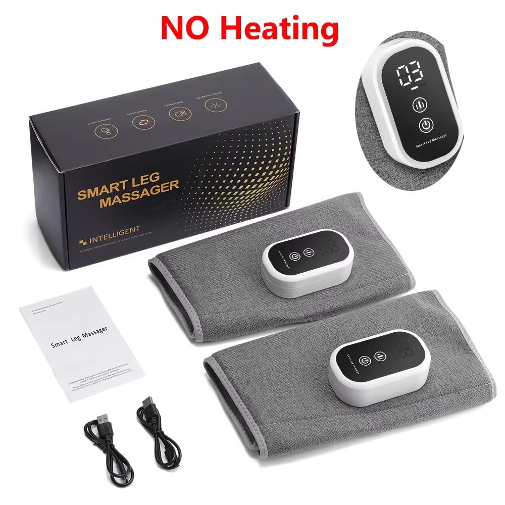 Massageador de Panturrilha Sem Fio com Pressão de Ar 360° 3 Níveis Compressão Quente Massagem com Compressão de Airbag Músculo da Perna Pé Relaxamento Circulação Sanguínea