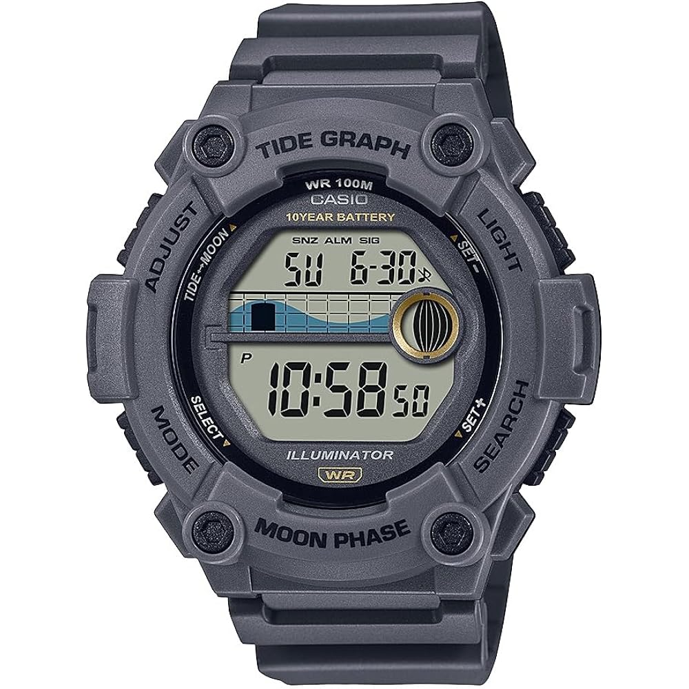 Casio Men s Quartz Sport Watch with Resin Strap, Matte Black, 5 (Model: WS-1300H-8AVCF)