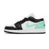 Jordan Air Jordan 1 Abrasion Resistant Slip Resistant Low Top Vintage Basketball Shoes Men's Black White Green 553558-131(Team85-)