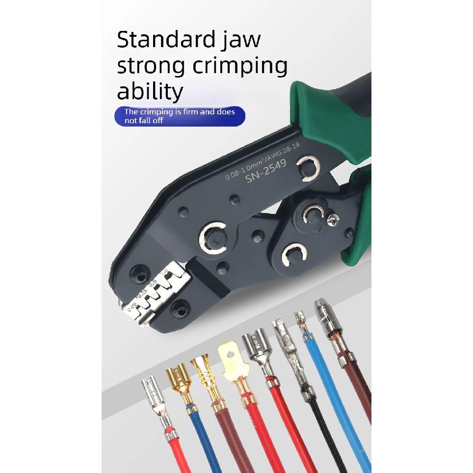 SN-2549 Ratchet Crimping Tool AWG28-18 for Dupont SM2.54 PH2.0 VH3.96 JST Terminals Crimper for Automotive Motorcycle Wiring DIY