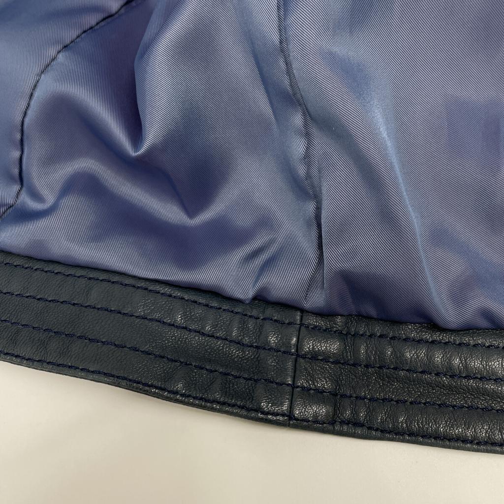 TOMORROWLAND [Collection] 2011 Navy Lamb Leather Zip-Up Blouson Jacket 40 NavyUsed