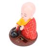 Little Monk Solar Figurine Funny Auto Nodding Knocking Chinese Monk Statue Toy Dashboard Ornament for Car Desktop Decor